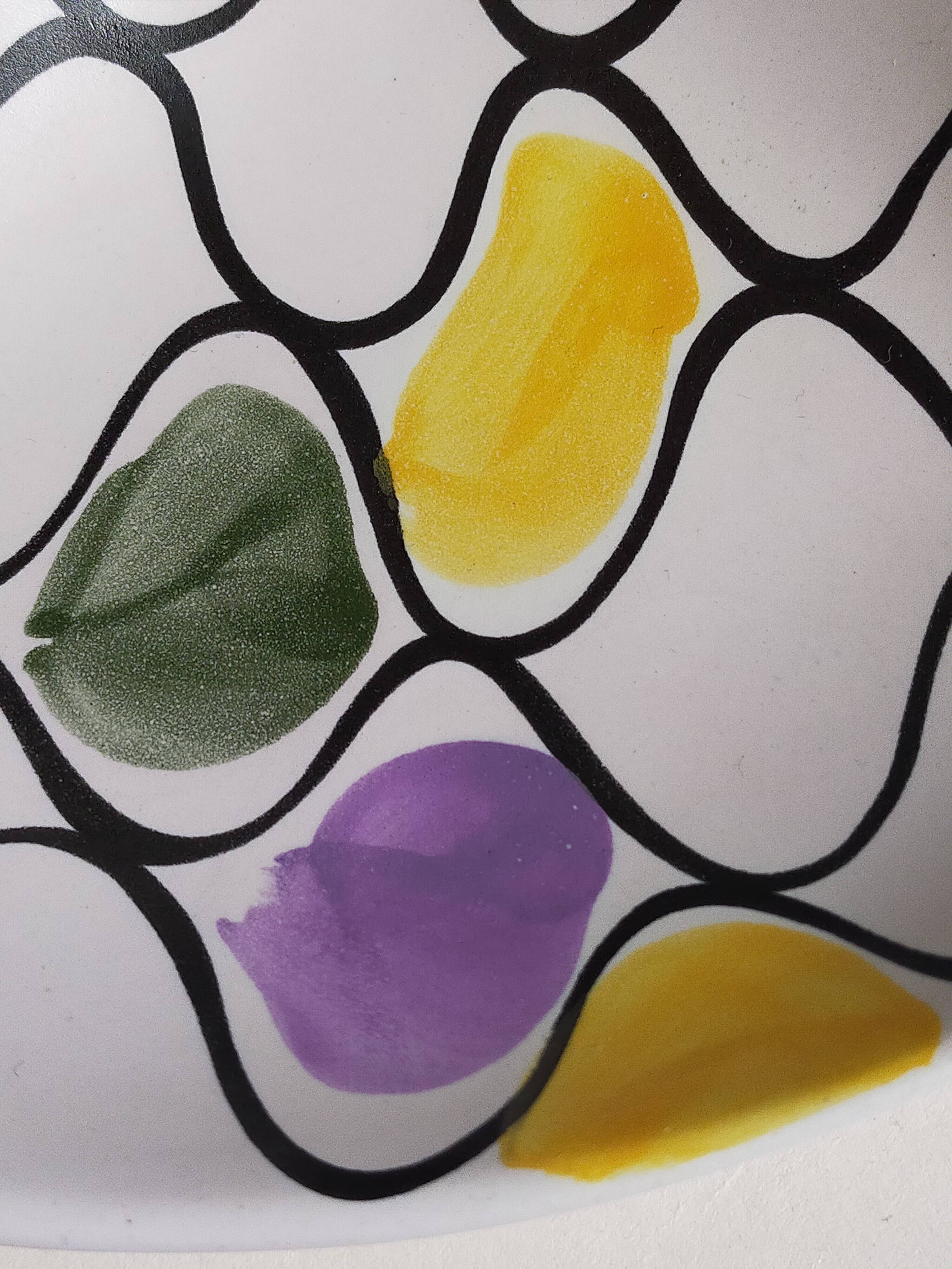 Three vintage free-form ceramic ravine dishes from the 1950s