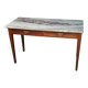 Bureau ancien en marbre et bois avec poignées en laiton
