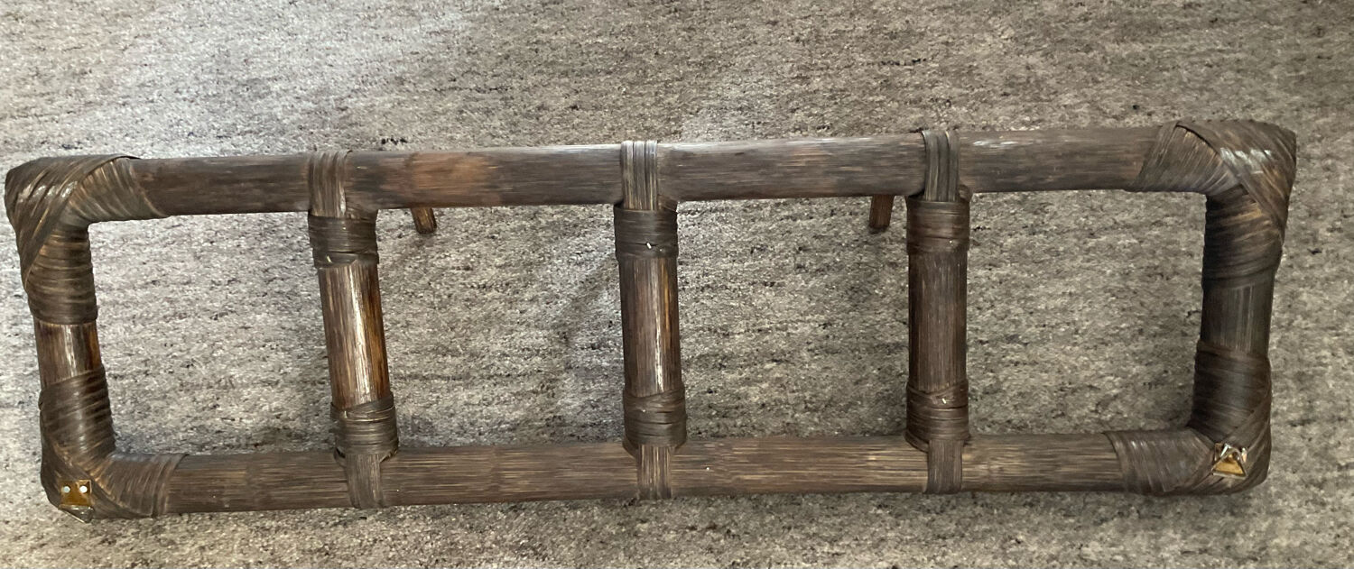 Vintage rattan coat rack from the 60s