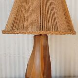 "Noll" lamp in wood and rope, circa 1950