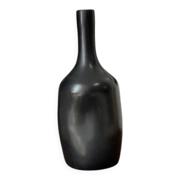 Vase artisanal bouteille noir