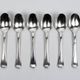 6 Christofle America espresso spoons in silver-plated metal, Luc Lanel