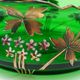 GLASS CUT 1900 ART NOUVEAU EMAILTHE POLYLOBE FLORAL DECORATION ENHANCED GOLD