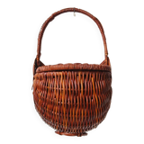 Woven rattan wall basket