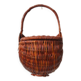 Woven rattan wall basket