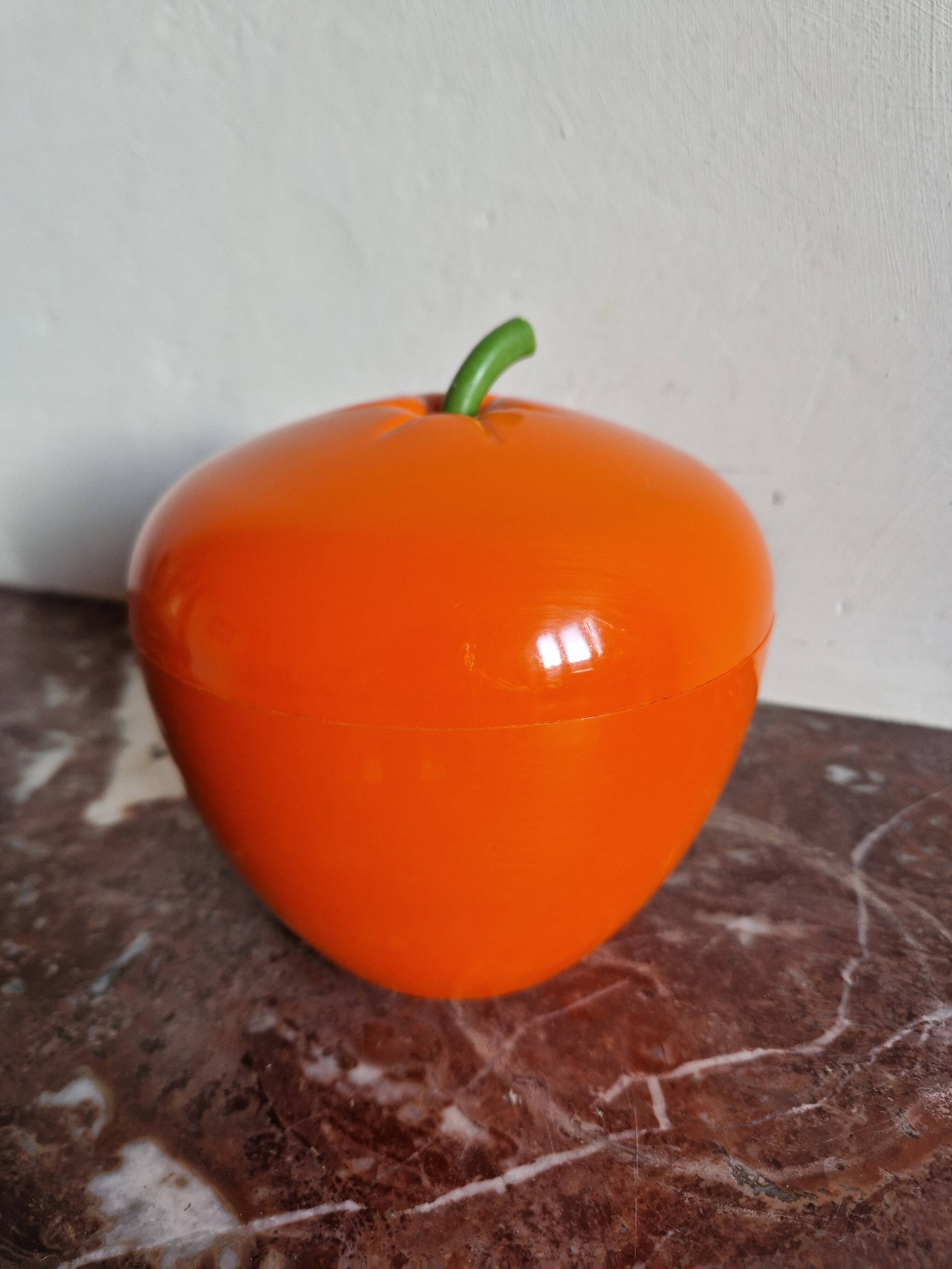 Vintage 1970s apple orange ice bucket - codec