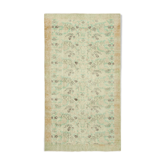Handmade wool oriental beige rug 181 cm x 327 cm