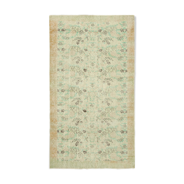 Handmade wool oriental beige rug 181 cm x 327 cm