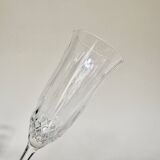 Set of 12 crystal champagne flutes