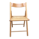 80s wooden and cane folding chair