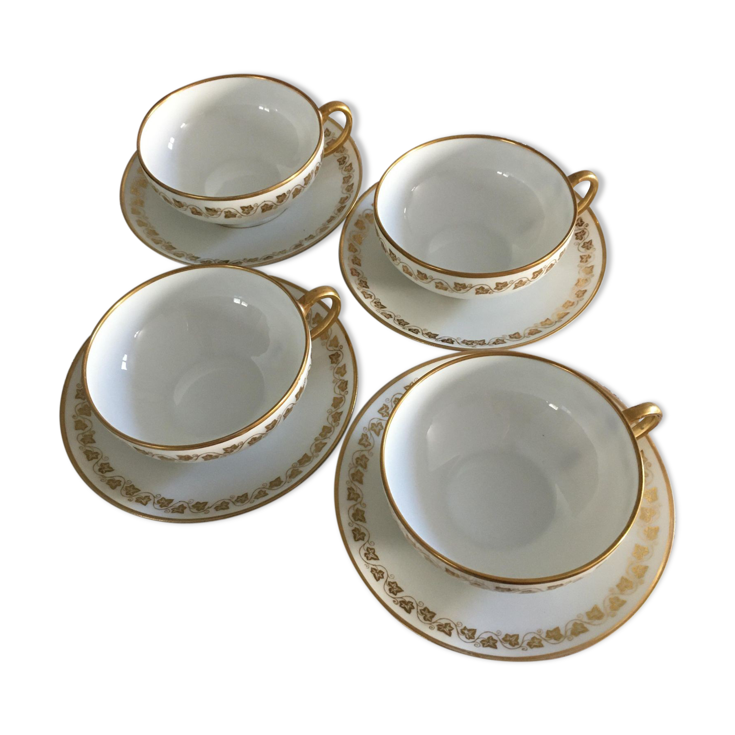 Antique Limoges porcelain tea cups