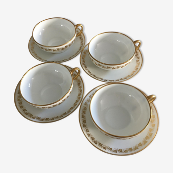 Antique Limoges porcelain tea cups