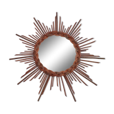 Miroir soleil vintage - rotin / osier - 1970