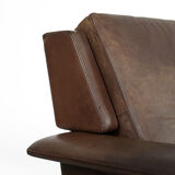 Canapé 2 places vintage moderne en cuir marron 3330 par Arne Vodder pour Fritz Hansen