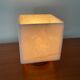 Vintage cube lamp in marble and chrome metal 70s