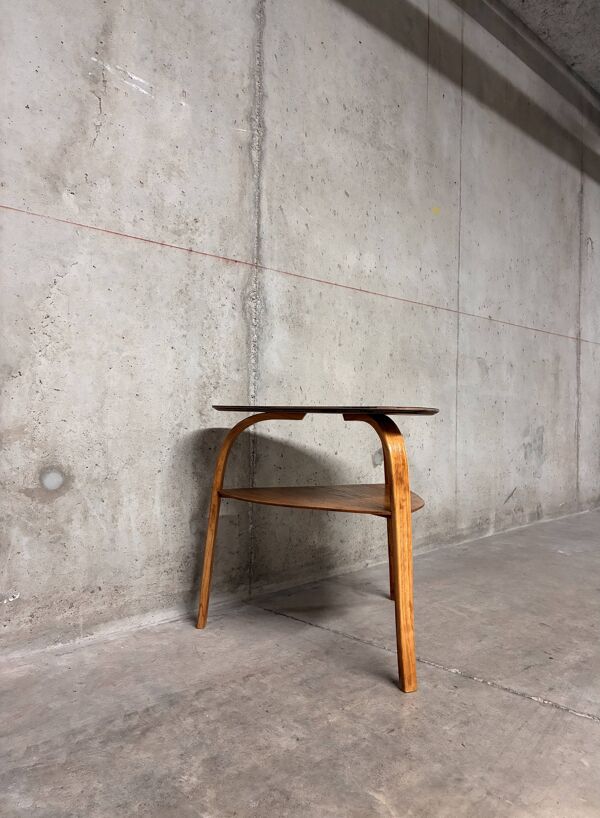 Table basse tripode médiator bow wood Steiner vintage années 60