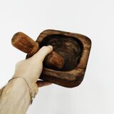 Wooden mortar and pestle