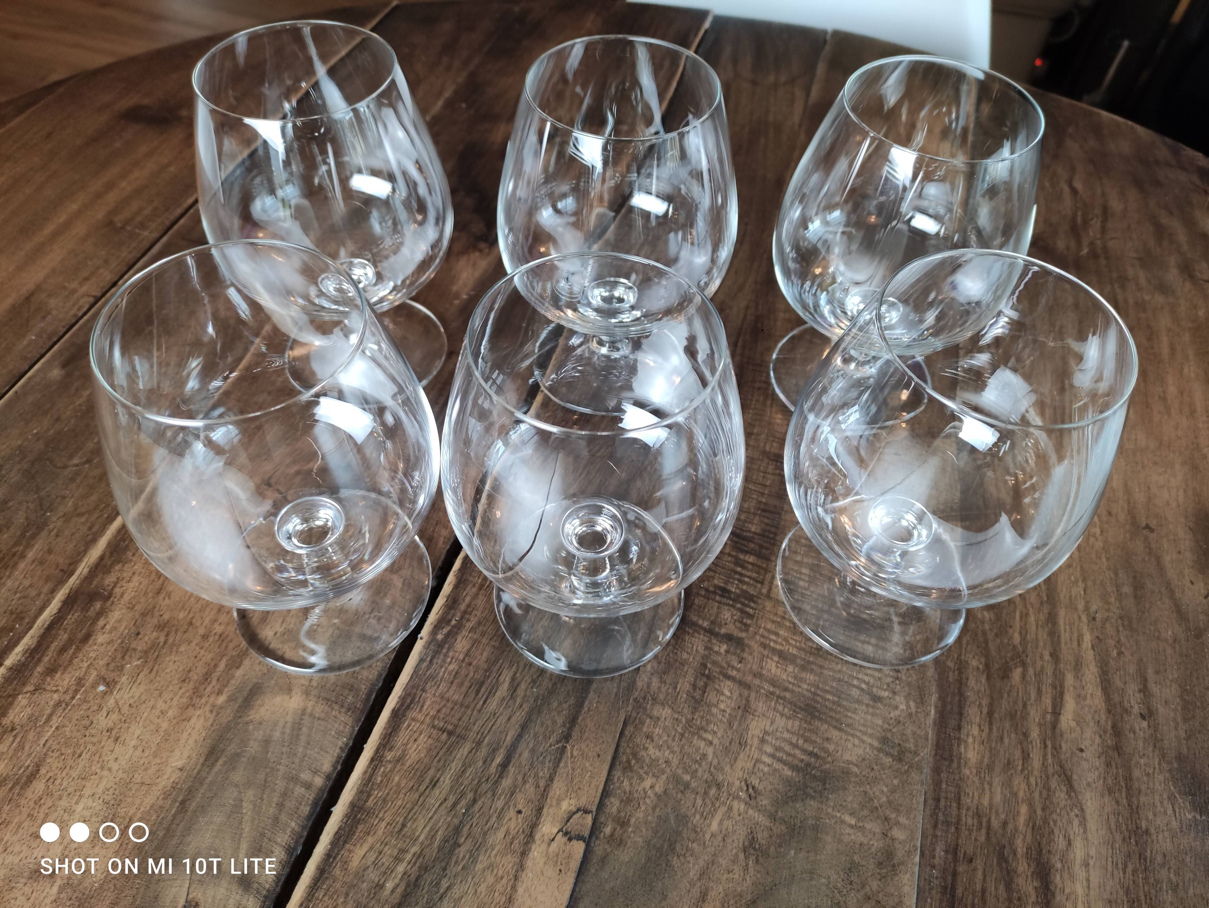 Set of 6 XXL crystal tasting wine glasses