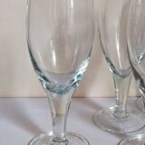 Six XXL blown glass stemmed glasses