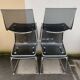 Set of 4 vintage chrome metal and plexiglass chairs