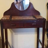 Coiffeuse bois et marbre rouge