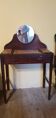 Wood and red marble dressing table