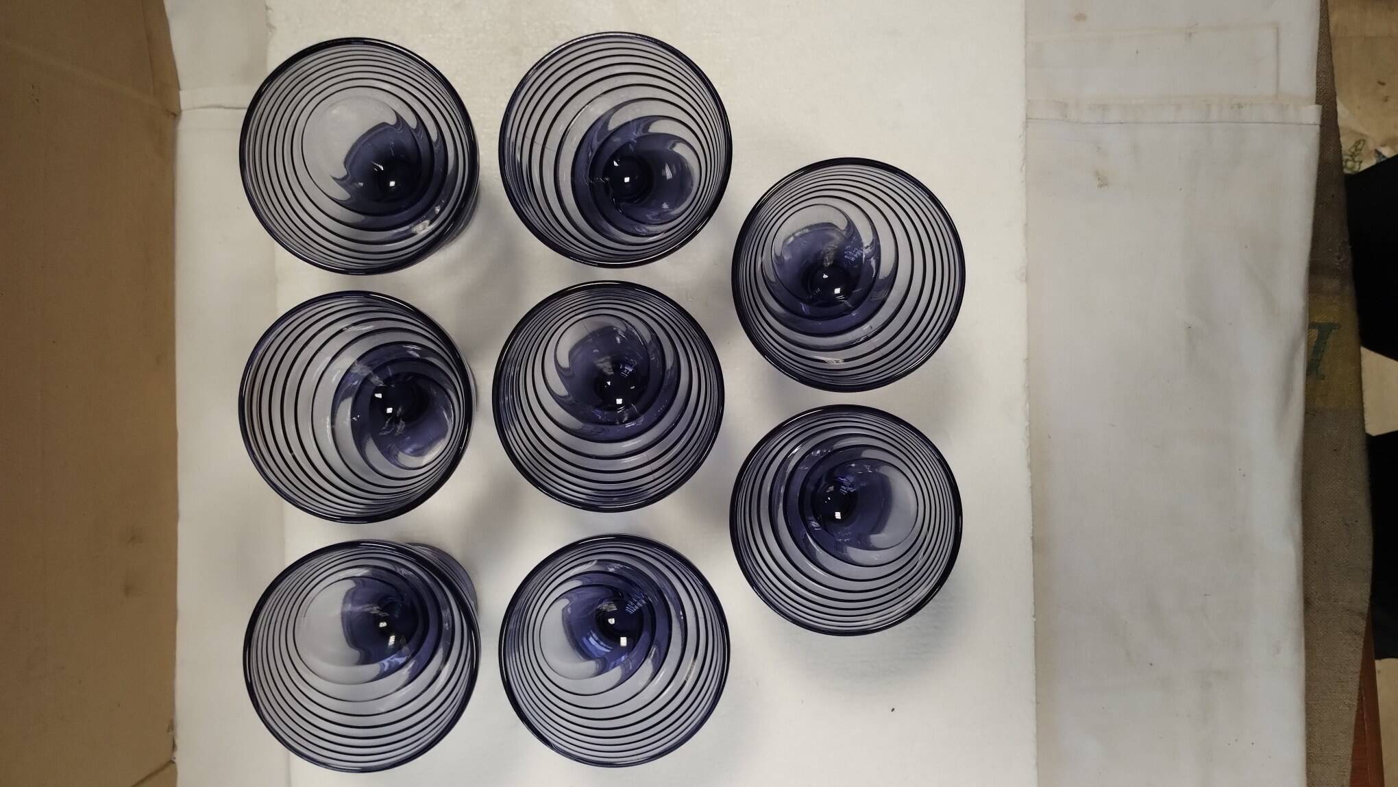 Set of 4 ARC Vintage Swirl Glass Dessert Cups