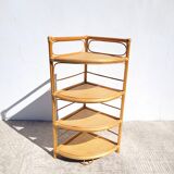 Light rattan corner shelf