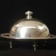 Silver metal caviar display
