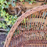 Vintage rattan and wicker armchair