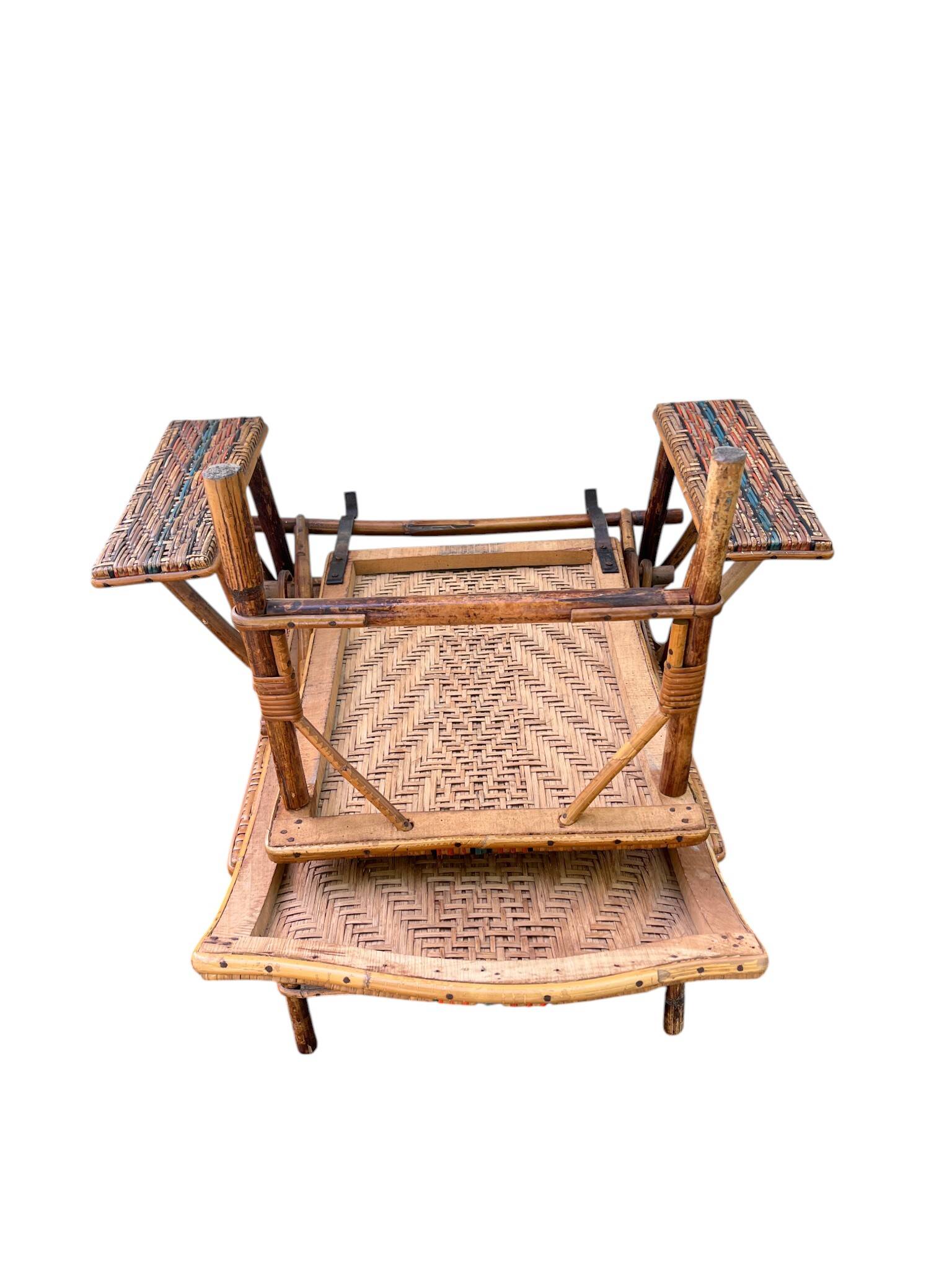 Rattan and bamboo deck chair from around 1940.