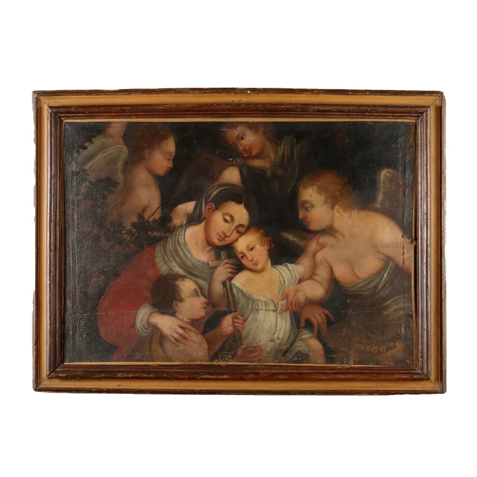 Religious subject, oil on canvas, Italy, 17th century