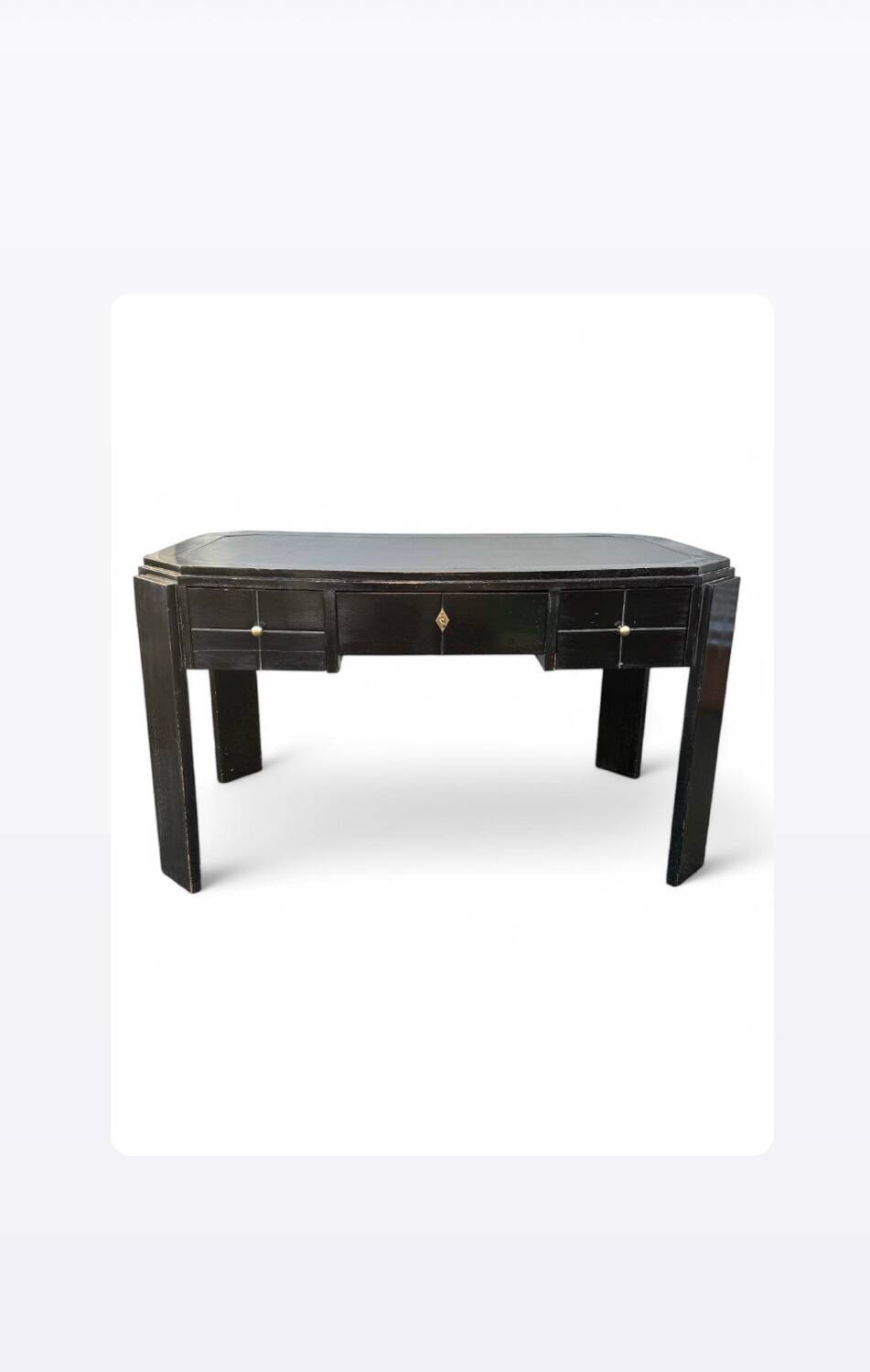 Bureau Art Déco en Chêne Teinté. 133/74 cm.