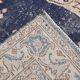 Tapis persan vintage en laine beige et bleu 4x7, tissé à la main, 116x198 cm