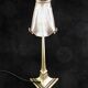 Art deco lamp signed degue with a bronze base.