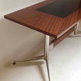 Vintage coffee table 1950s Mahogany and metal Top width 110 cm