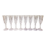 8 flûtes à champagne en cristal