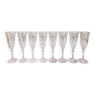 8 crystal champagne flutes