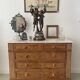 Sandblasted chest of drawers with white marble top