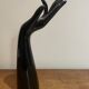 Black ceramic hand sculpture