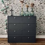 Loom furniture with clamshell lockers