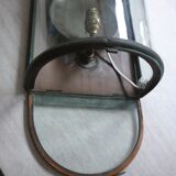 Ancient half-moon brass wall lantern