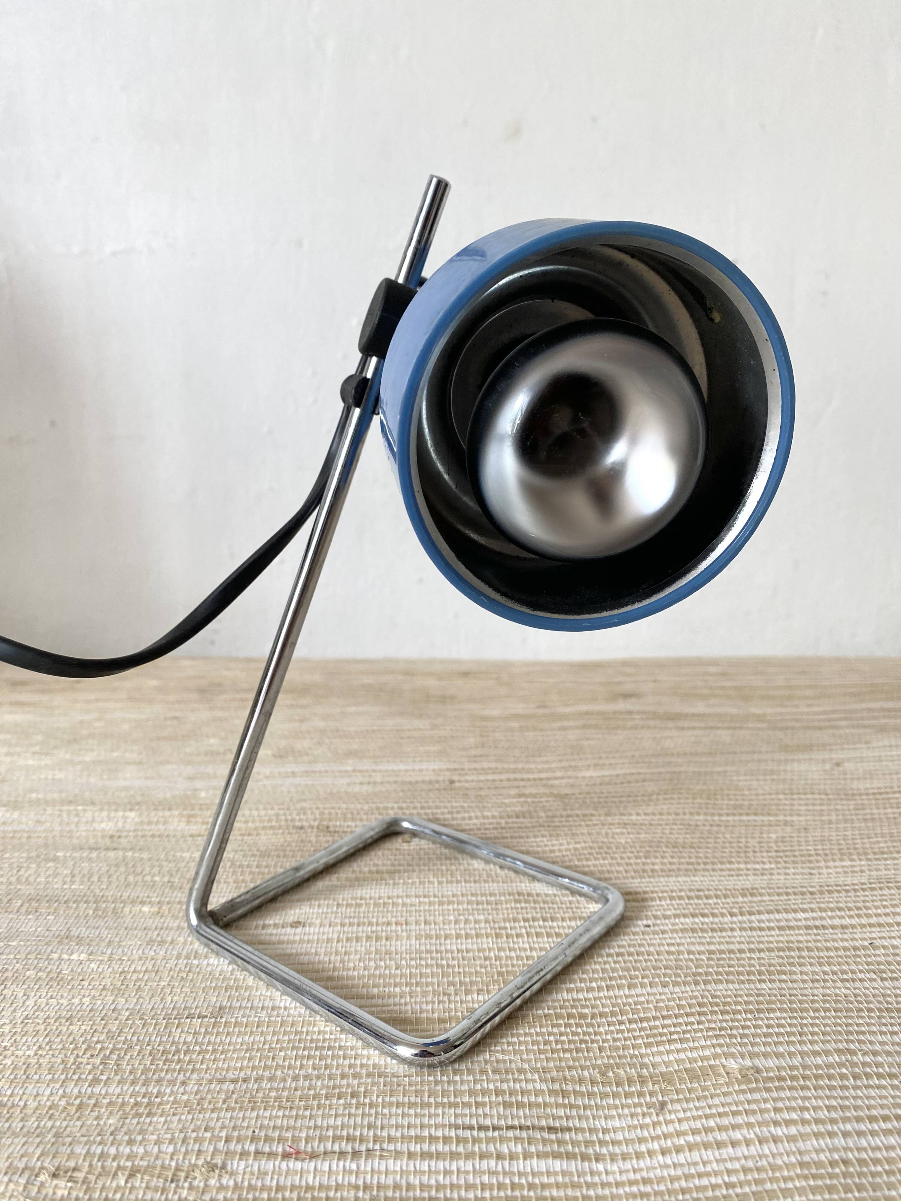 Vintage blue spot lamp, 70s