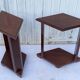 Pair of art deco harnesses, end tables, diamond side tables, 1930