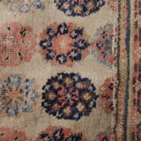 Antique Persian Carpet Handwoven Cream Wool Sarab Rug- 103x384cm