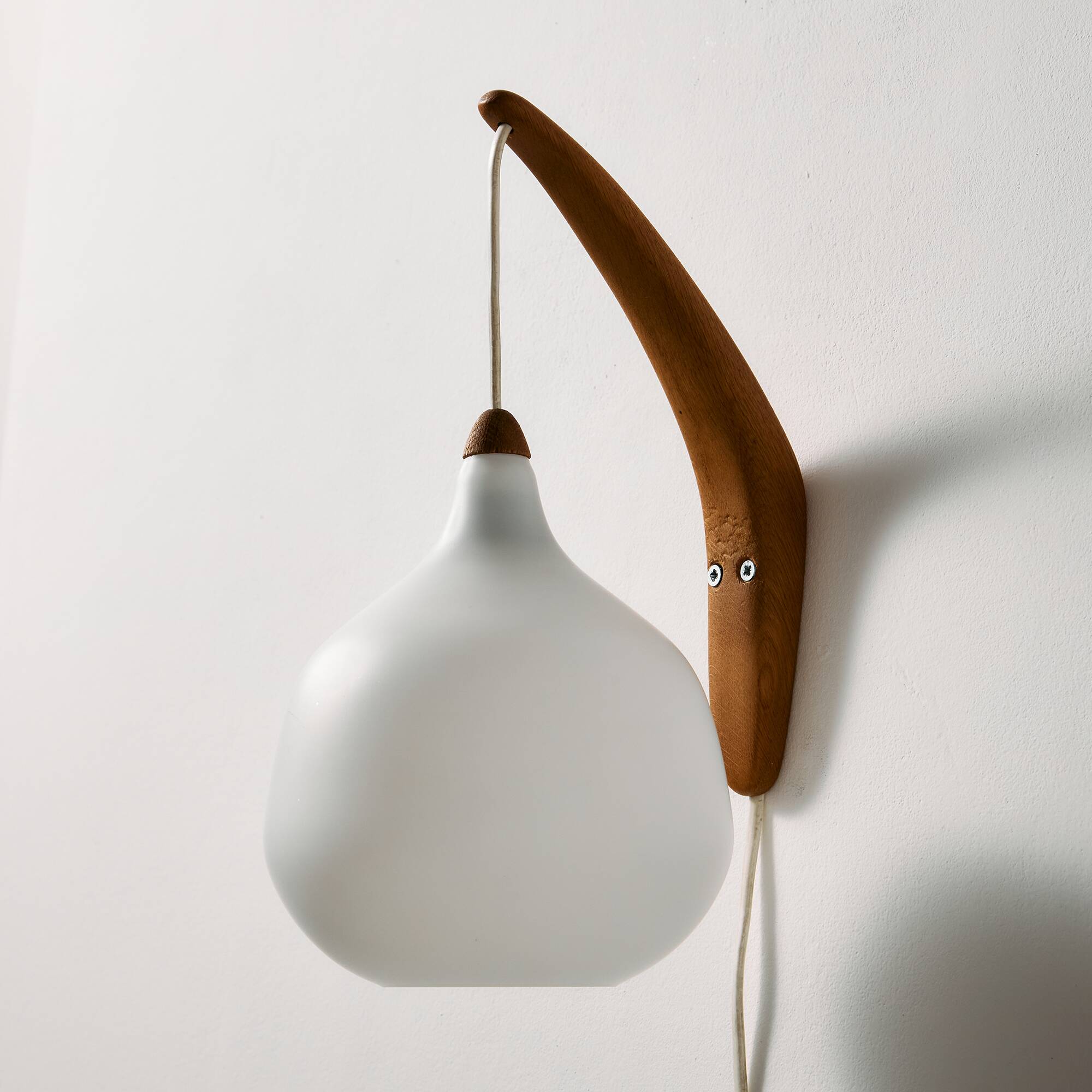 MK10987 Teak and glass wall lamp by Uno & Östen Kristiansson for Luxus