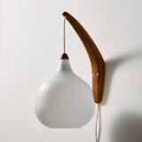 MK10987 Teak and glass wall lamp by Uno & Östen Kristiansson for Luxus