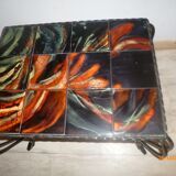 Coffee table iron forge 1960 1970 tiling