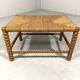 Low oak bobbin stool with rush seat 1930’s