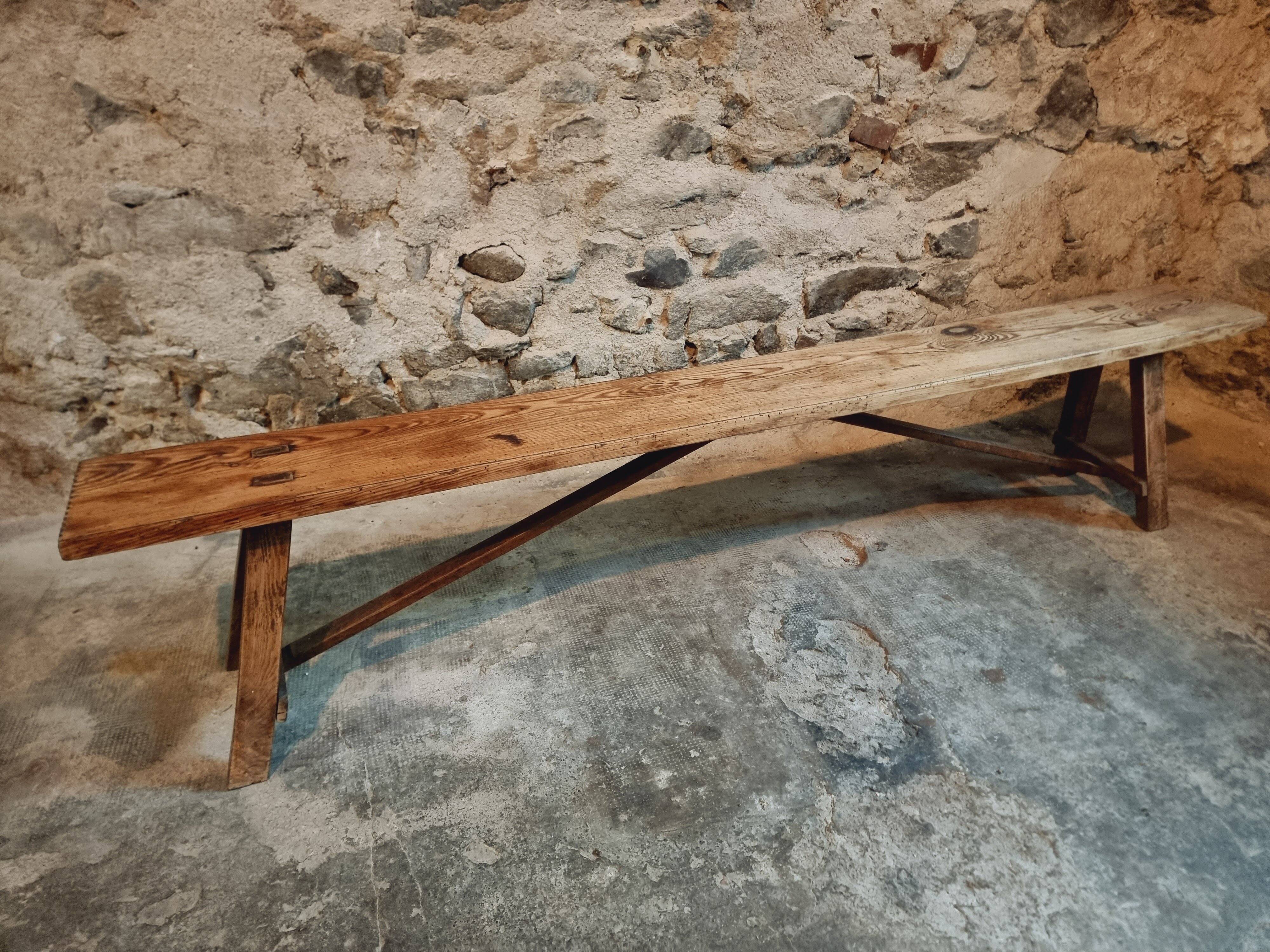 Banc Ancien Rustique en Bois | Style Ferme & Campagne